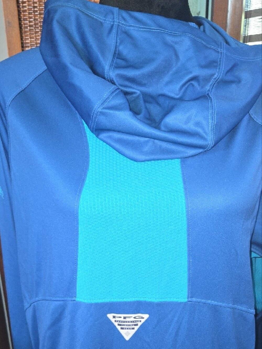 Columbia Blue PFG Performance Fishing Hoodie - Picture 9 of 11